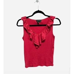 Lauren Jeans Co Ralph Lauren Vintage Ribbed Tank Top Hot Pink Size small